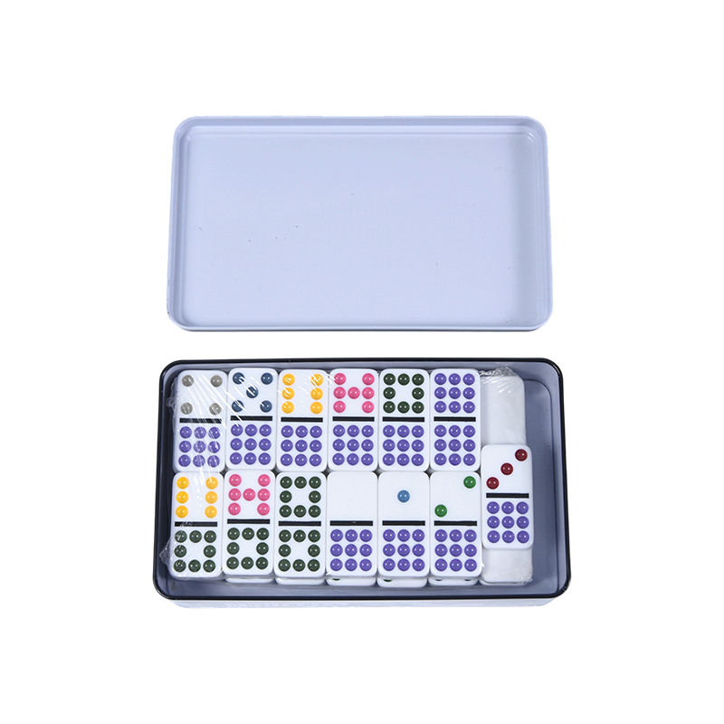 Color Dot Double Nine Plechová krabička Precision Dominoes