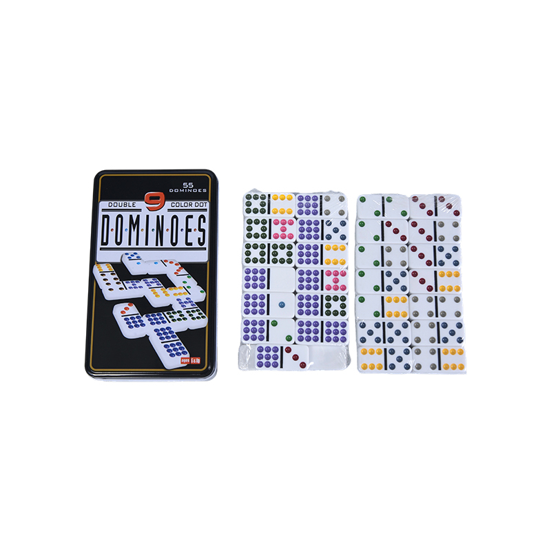 Color Dot Double Nine Plechová krabička Precision Dominoes