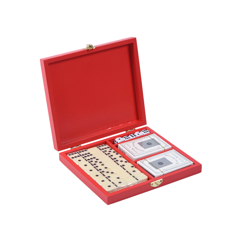 Přenosný Redwood Box Duální herní set (Domino a Poker)