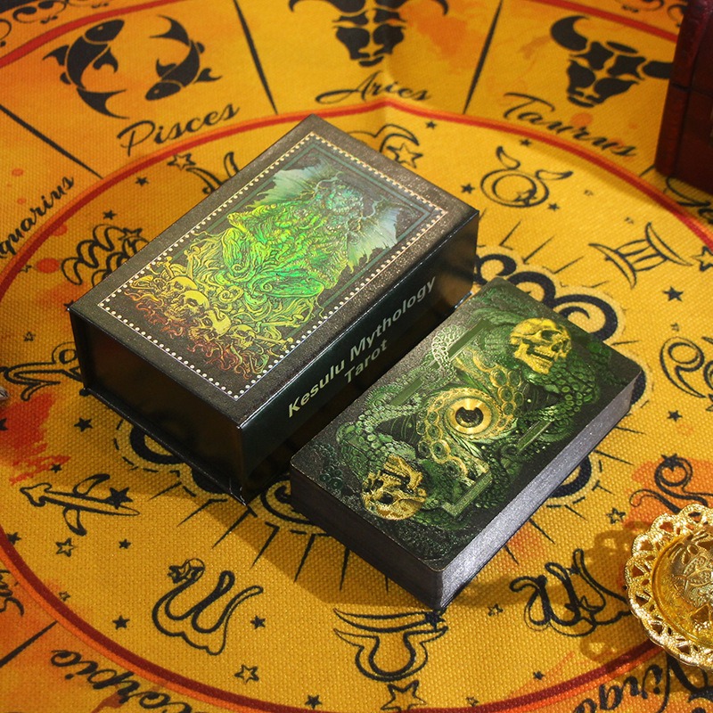 Mystická zelená a zlatá edice - Tarotové karty Kesulu Mythology