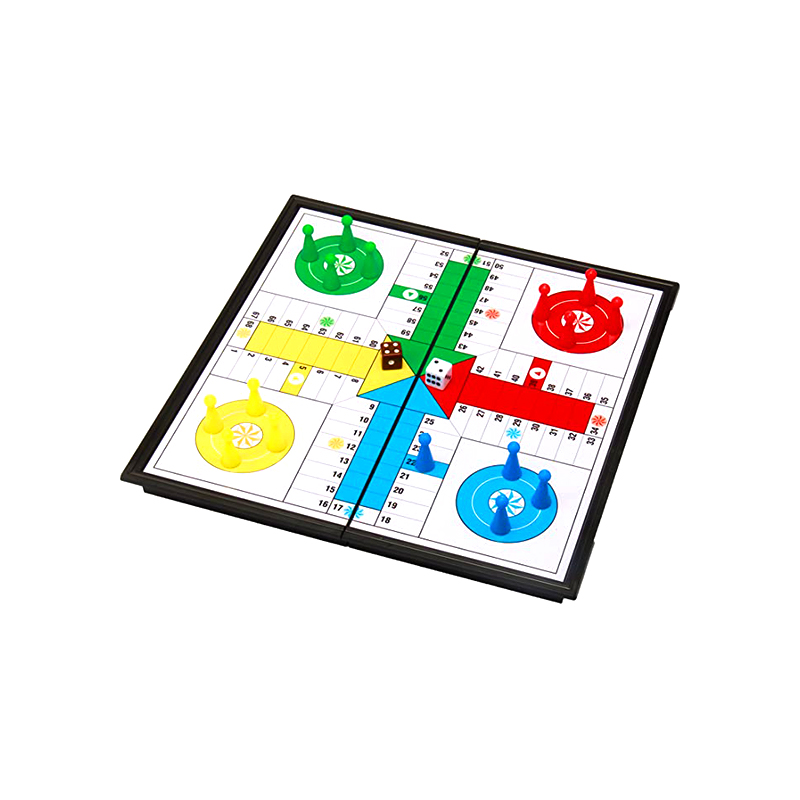 Přenosná magnetická stolní hra s kostkami a dílky Klasická herní sada Ludo