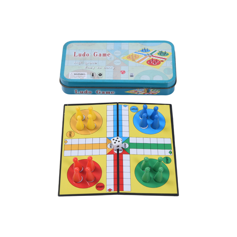 Kovové cínové pouzdro Přenosná herní sada Ludo