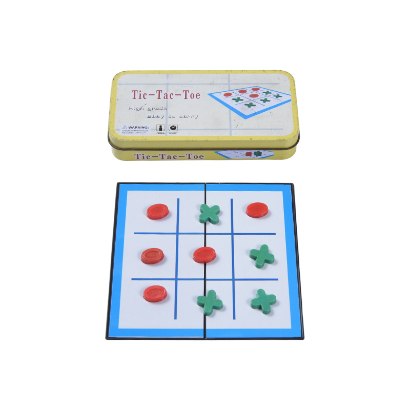 Přenosná hra Tic-Tac-Toe ze žlutého kovu