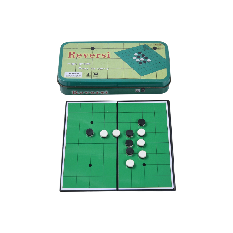Green Metal Cin Case Portable Reversi (Othello) Game