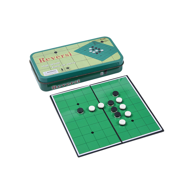 Green Metal Cin Case Portable Reversi (Othello) Game