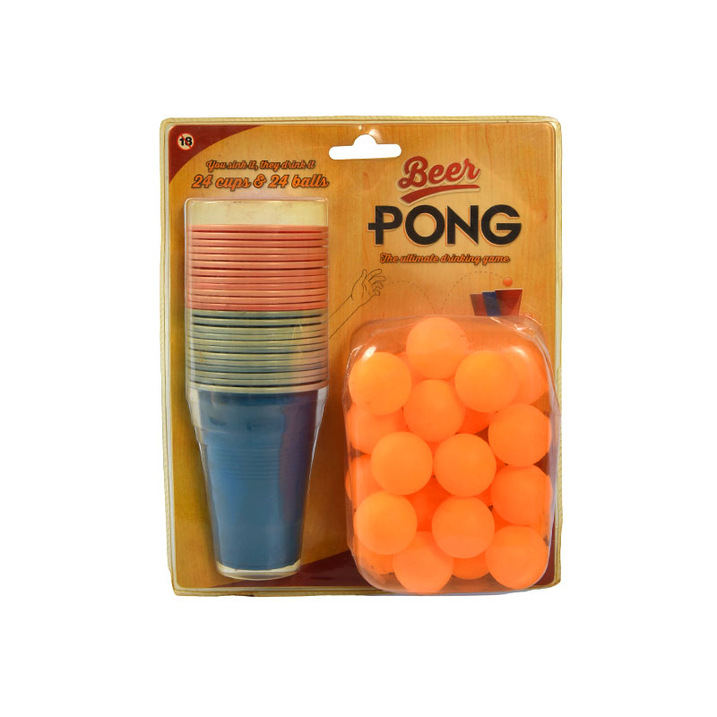 Sada 24 šálků a 24 míčků pro dokonalou párty zábavu Beer Pong