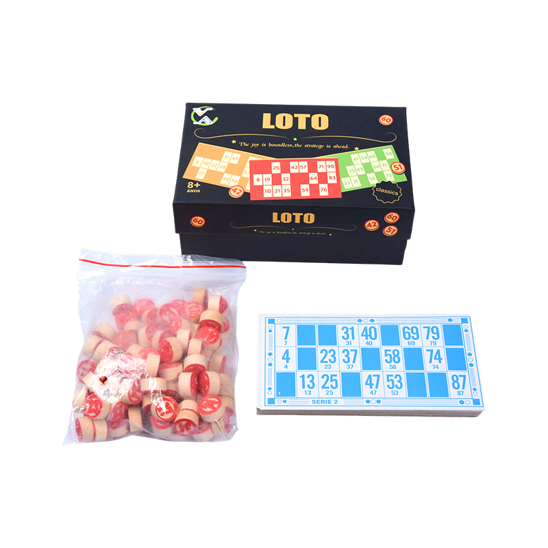Herní sada LOTO (ve stylu binga) – kompletní s žetony, kartami a úložným boxem